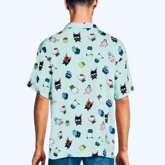 My Hero Academia Hello Kitty and Friends size 3XL button down short sleeve shirt - Picture 4 of 16